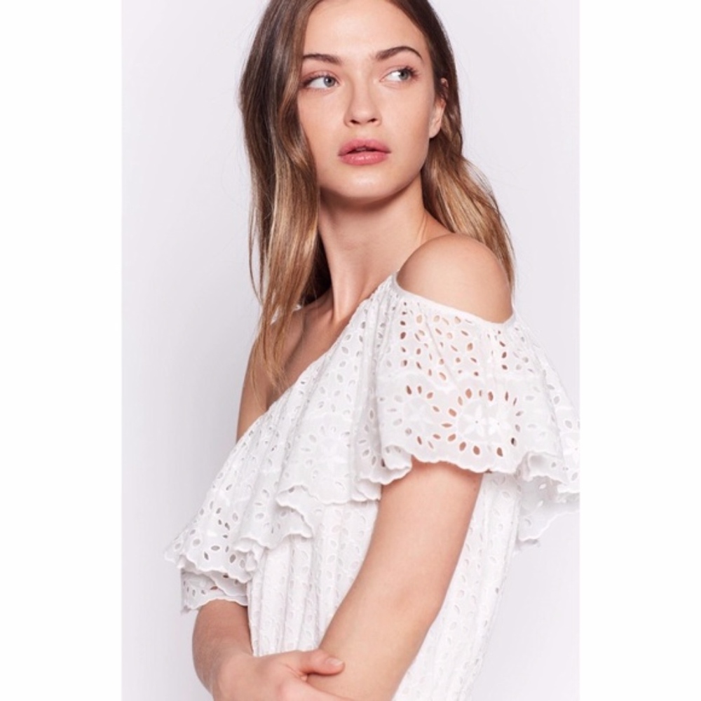 Joie Corynn eyelet Ruffle Dress S - Picture 2 of 8